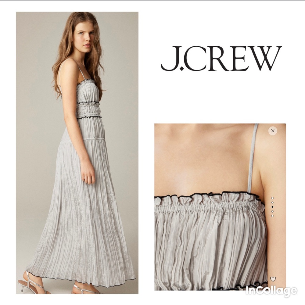 J. Crew Crinkled Ruffle Trim Dress